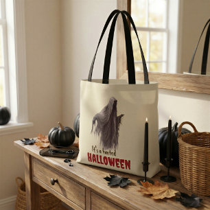 Griezelige Halloween Geest Herfst Markt Boodschapp Draagtas