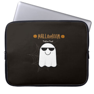 Griezelige Halloween Geest Pompoen Elektronische T Laptop Sleeve