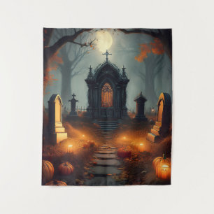 Griezelige Halloween Geheime Begraafplaats Wandkleed