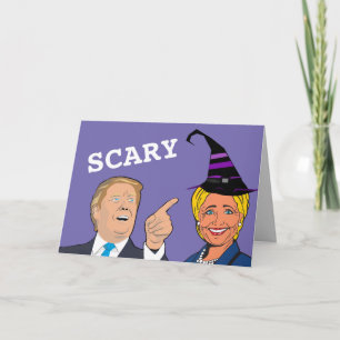 GRIEZELIGE HALLOWEEN HILLARY EN TRUMP KAARTEN