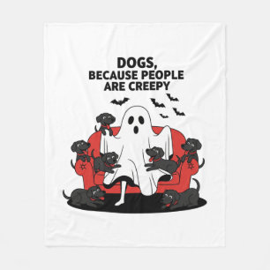 Griezelige Halloween-hond Griezelige Geest 23 Fleece Deken
