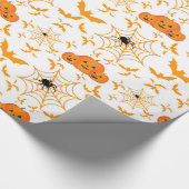 Griezelige Halloween Jack O Lantern Vleermuizen Sp Cadeaupapier (Hoek)