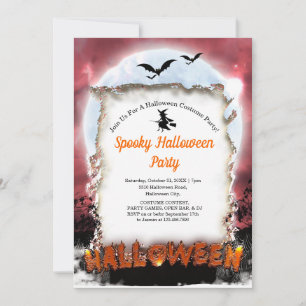 Griezelige Halloween-kostuumfeest  Kaart