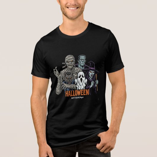 Griezelige Halloween Monsters T-shirt (Voorkant)