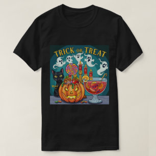 Griezelige Halloween Nacht Griezeltak en Pompoen G T-shirt