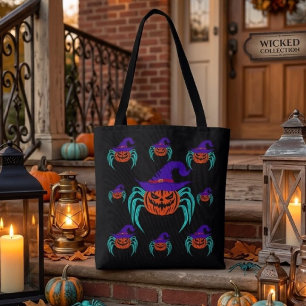 Griezelige Halloween Pompoen Spin en Heksenhoed Ku Draagtas