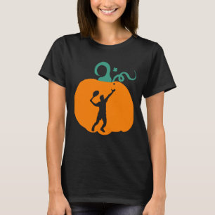 Griezelige Halloween Pompoen Tennis Speler Kostuum T-shirt