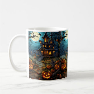 Griezelige Halloween Pompoenhuis Spooky Koffiemok