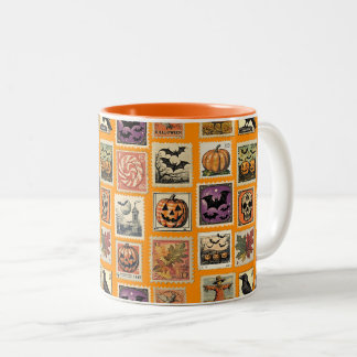 Griezelige Halloween Postzegelpatroon Mok