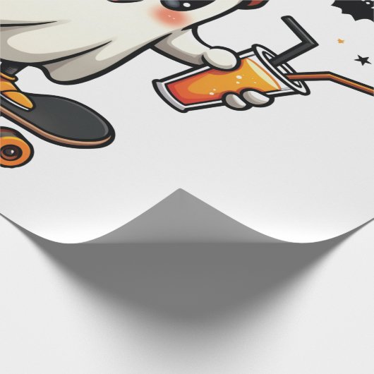 Griezelige Halloween Schaats Pompoen Kruid Geest H Cadeaupapier (Hoek)