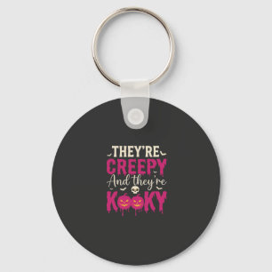 Griezelige Halloween Schedel Pompoen Ontwerp_1 Sleutelhanger