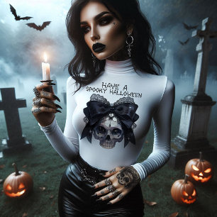 Griezelige Halloween-schedel Tri-Blend Shirt