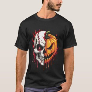 Griezelige Halloween-skeletpompoen Pastel Goth T-shirt