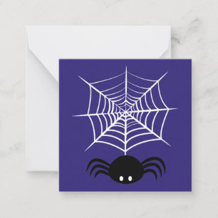 Griezelige Halloween Spin Illustratie Notitiekaartje