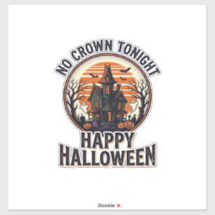 Griezelige Halloween-trui met spookachtige herenhu Sticker
