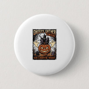 Griezelige Halloween-trui Vintage Geest Pompoen Ku Ronde Button 5,7 Cm