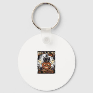 Griezelige Halloween-trui Vintage Geest Pompoen Ku Sleutelhanger