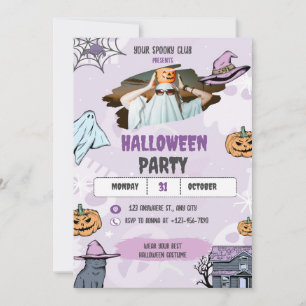 Griezelige Halloween uitnodiging, Halloweenfeest Kaart