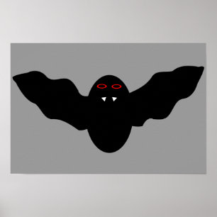 Griezelige Halloween Vampier Vleermuis Poster