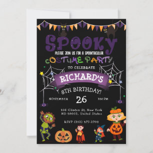 Griezelige Halloween verkleedkleren Kinderen Zwart Kaart