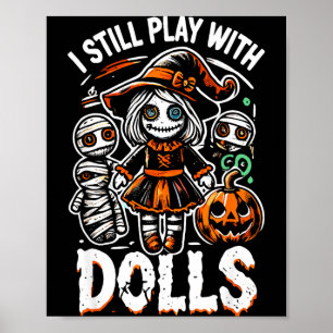 Griezelige halloween voodoo pop voor horror fans  poster