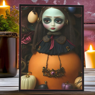 Griezelige Halloween woensdag pop Surrealistische  Feestdagen Kaart