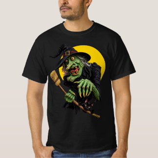 GRIEZELIGE HEKS met BEZEM en ZWARTE KAT T-shirt