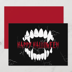 Griezelige horror dracula tanden halloween feestdagenkaart