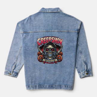 Griezelige Horror Grafische Spijkerjas – Vintage S Denim Jacket