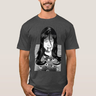 Griezelige Horror Manga Anime Vrouw Ogen Badkuip H T-shirt