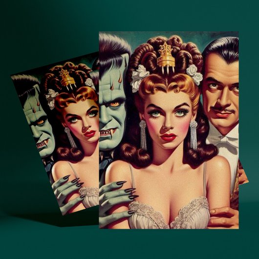 griezelige horrorkunst briefkaart