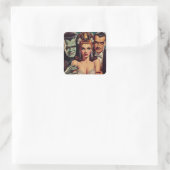 griezelige horrorkunst vierkante sticker (Tas)
