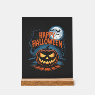 Griezelige Jack O Lantern Halloween Acryl Bord