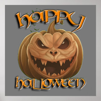 Griezelige Jack O Lantern Halloween Poster