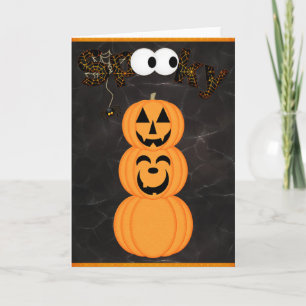 Griezelige Jack-o-Lantern Toren Halloween Kaart