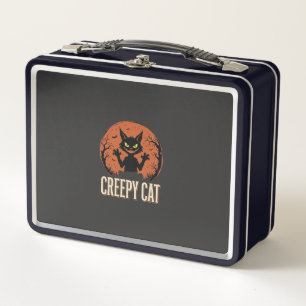 Griezelige Kat Halloween Oude Maan Grafisch