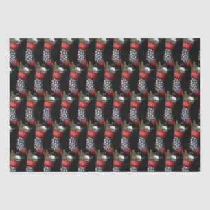 Griezelige kerst gotische schedel kous tissuepapier