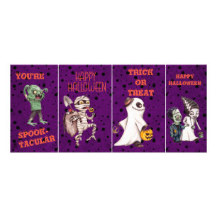 Griezelige kinder Halloween klas kaarten