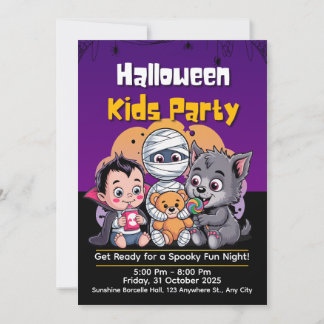 Griezelige kinderfeest uitnodiging voor Halloween