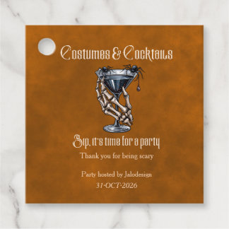 Griezelige Kostuums Cocktails Oranje Halloween-fee Bedankjes Labels