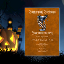 Griezelige Kostuums Cocktails Oranje Halloween-fee