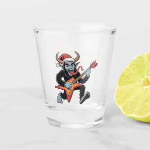 Griezelige Krampus Gitaar Elektrische Rock Kerstmi Shot Glas