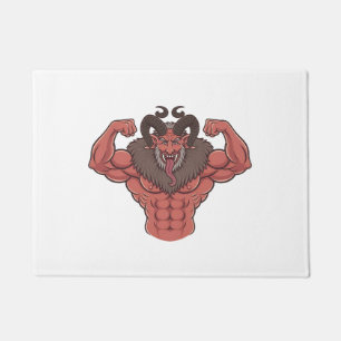 Griezelige Krampus Kerst Flexibele Spier Fitness Deurmat