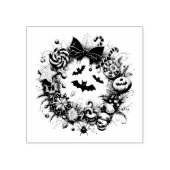 Griezelige krans 	rubberstempel (Afrduk)