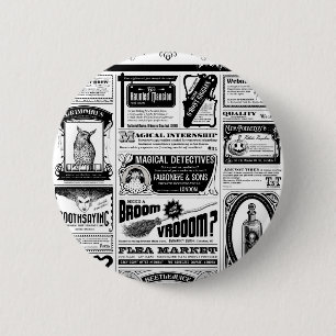 griezelige krant ronde button 5,7 cm