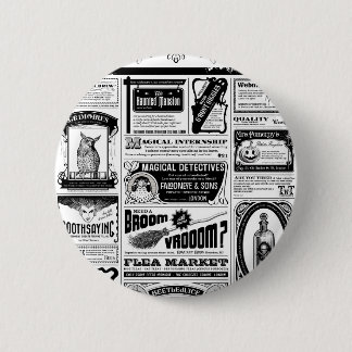 griezelige krant ronde button 5,7 cm