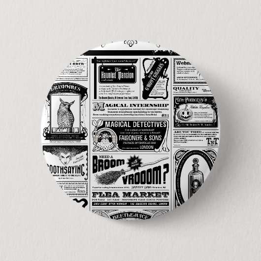 griezelige krant ronde button 5,7 cm (Voorkant)