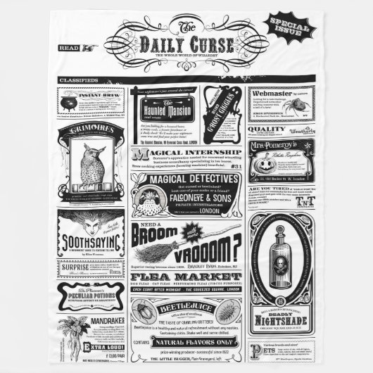 Griezelige krantendeken fleece deken (Voorkant)