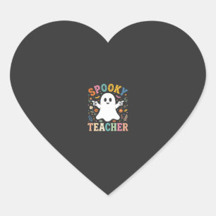 Griezelige leraar Schattig spook Halloween-ontwerp Hart Sticker