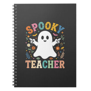 Griezelige leraar Schattig spook Halloween-ontwerp Notitieboek